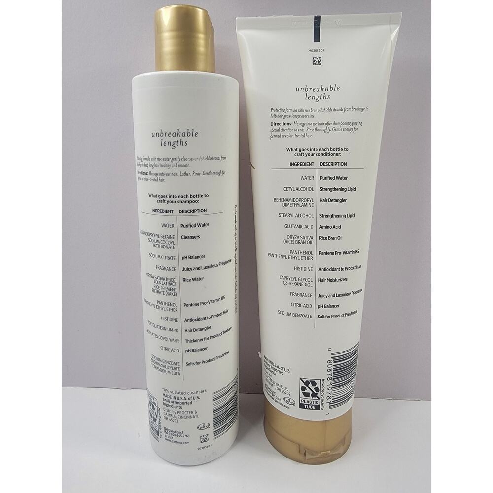 Pantene Nutrient Blends Unbreakable Lengths Shampoo 9.6 Oz & Conditioner 8 oz. - Picture 2 of 5